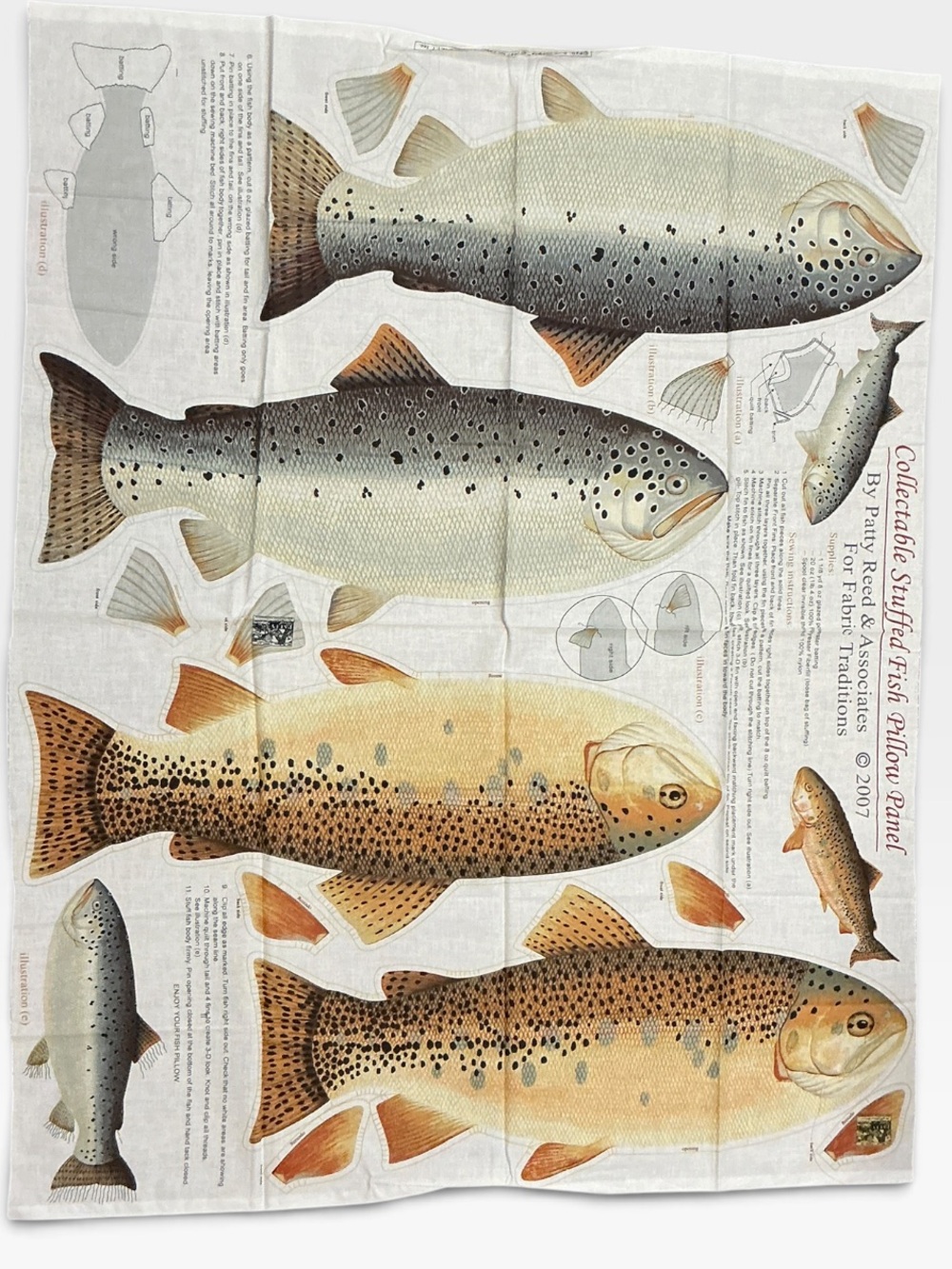 Stuffed Fish Pillow Panel by Patty Reed Sewing Crafts